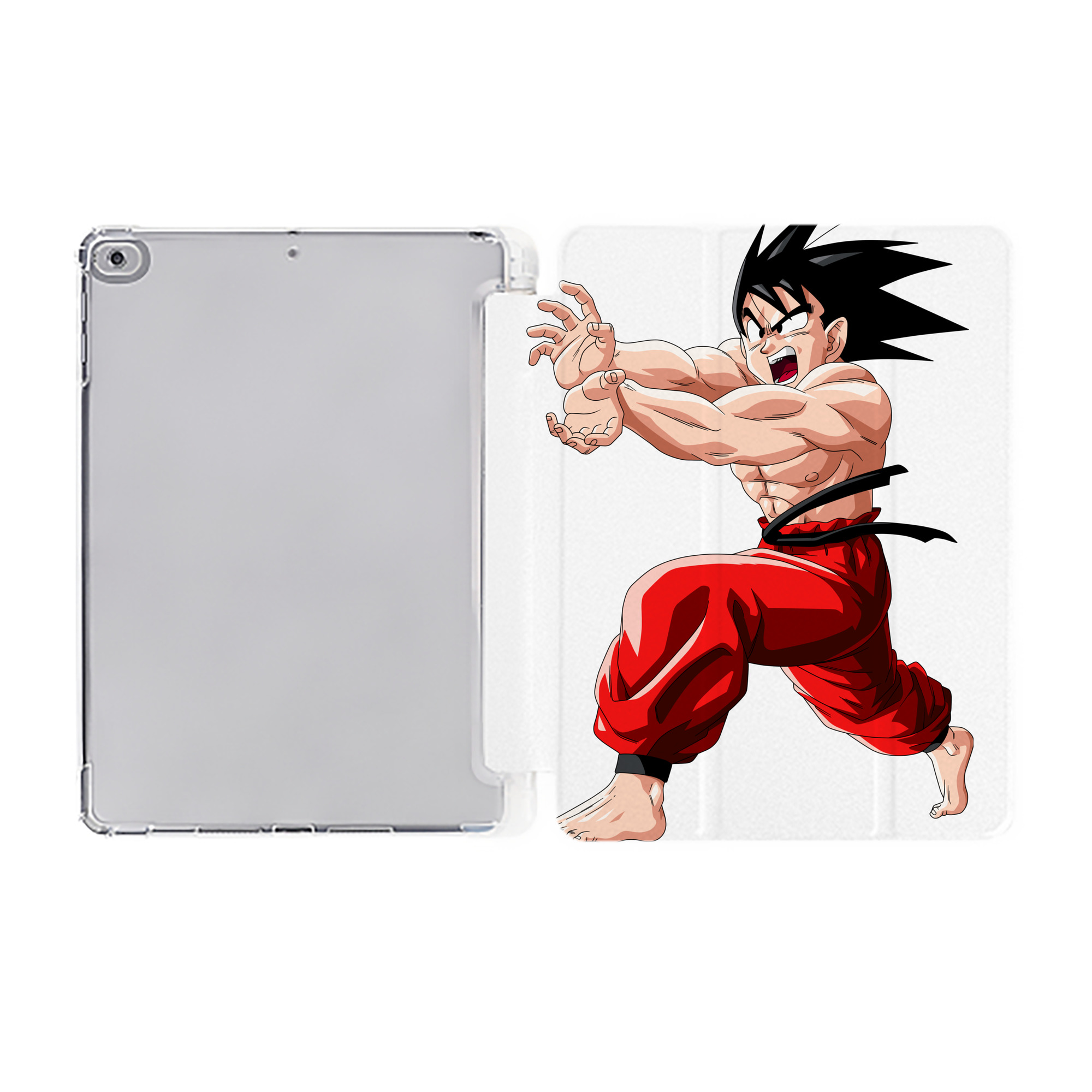 （画像用） ドラゴンボール 孫悟空（そん ごくう）Son Goku カカロット DRAGON BALL Kakarotto IPad ケース ペン収納付き 三つ折りスタンド PUレザー×シリコン 対応機種9.5/10.5/10.9インチ